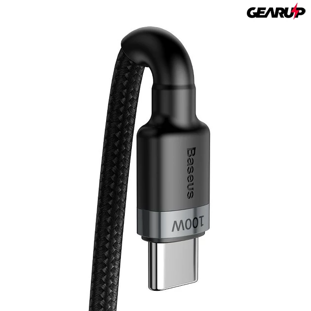 Kép 3/8 - Baseus Cafule USB-C-USB-C kábel - QC 3.0, PD 2.0, 100 W, 5A, 2 m (szürke-fekete)