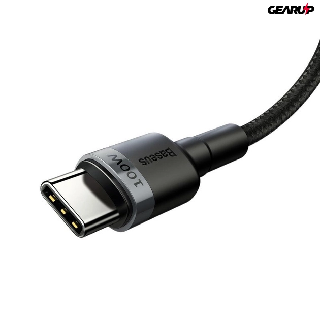 Baseus Cafule USB-C-USB-C kábel - QC 3.0, PD 2.0, 100 W, 5A, 2 m (szürke-fekete)