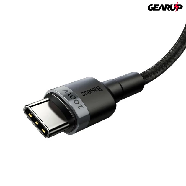 Kép 4/8 - Baseus Cafule USB-C-USB-C kábel - QC 3.0, PD 2.0, 100 W, 5A, 2 m (szürke-fekete)