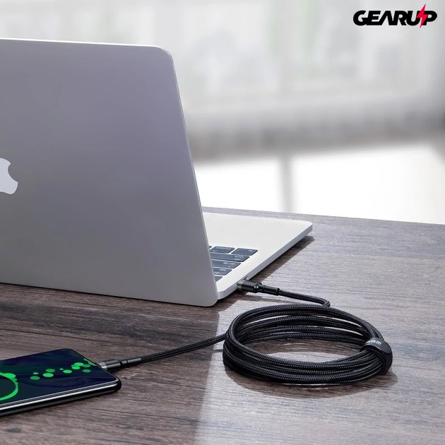 Kép 6/8 - Baseus Cafule USB-C-USB-C kábel - QC 3.0, PD 2.0, 100 W, 5A, 2 m (szürke-fekete)