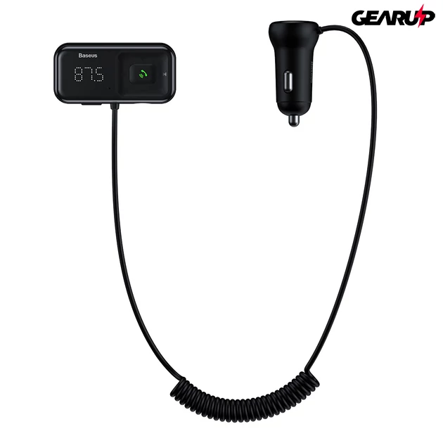 Kép 3/4 - Baseus S-16 T típusú FM transzmitter, AUX, Bluetooth 5.0, 2x USB, microSD (fekete)