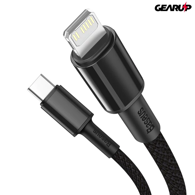 Kép 2/4 - USB-C és Lightning Baseus nagy sűrűségű fonott kábel
