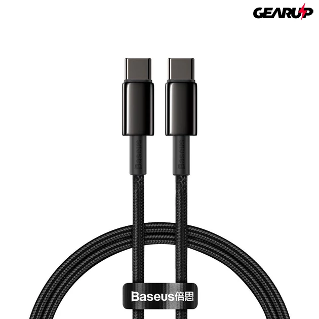Kép 1/4 - Baseus Tungsten Gold USB-C-USB-C kábel, 100 W, 2 m (fekete)