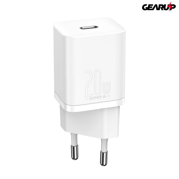 Kép 1/10 - Baseus Super Si gyorstöltő 1C 20W (fehér)