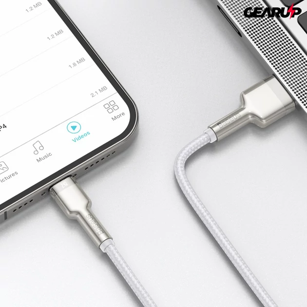 Kép 10/11 - Baseus Cafule USB/Lightning kábel 2,4A, 2m (fehér)
