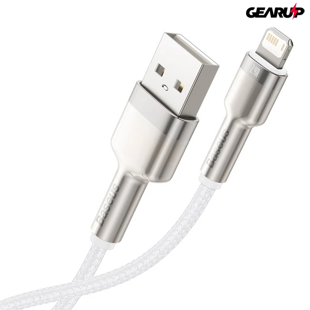 Kép 3/11 - Baseus Cafule USB/Lightning kábel 2,4A, 2m (fehér)