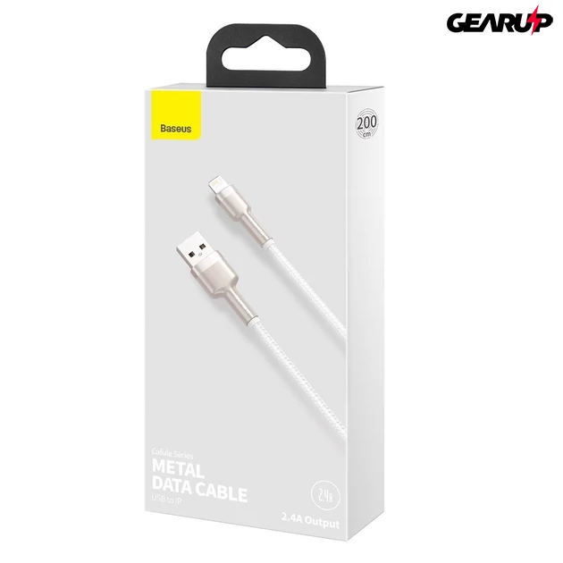 Kép 6/11 - Baseus Cafule USB/Lightning kábel 2,4A, 2m (fehér)