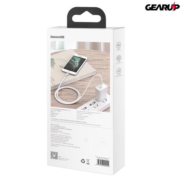 Baseus Cafule USB/Lightning kábel 2,4A, 2m (fehér)