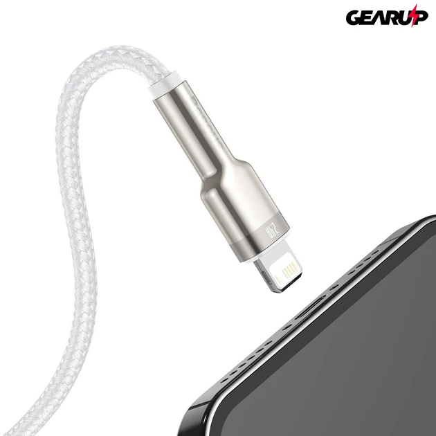 Kép 9/11 - Baseus Cafule USB/Lightning kábel 2,4A, 2m (fehér)