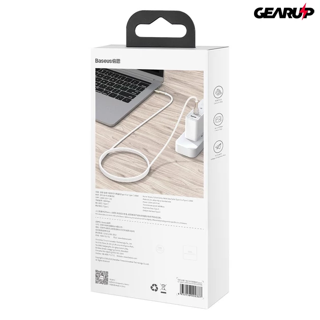 Kép 8/8 - Baseus Cafule USB-C – USB-C kábel, 100 W, 2 m (fekete)