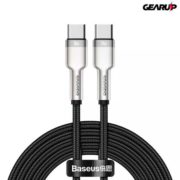 Kép 1/8 - Baseus Cafule USB-C – USB-C kábel, 100 W, 2 m (fekete)