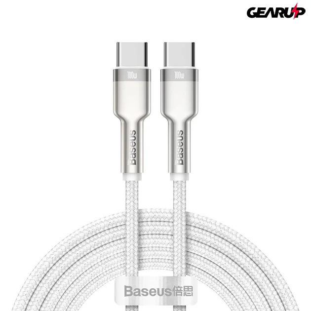 Kép 1/8 - Baseus Cafule USB-C/USB-C kábel, 100 W, 2 m (fehér)