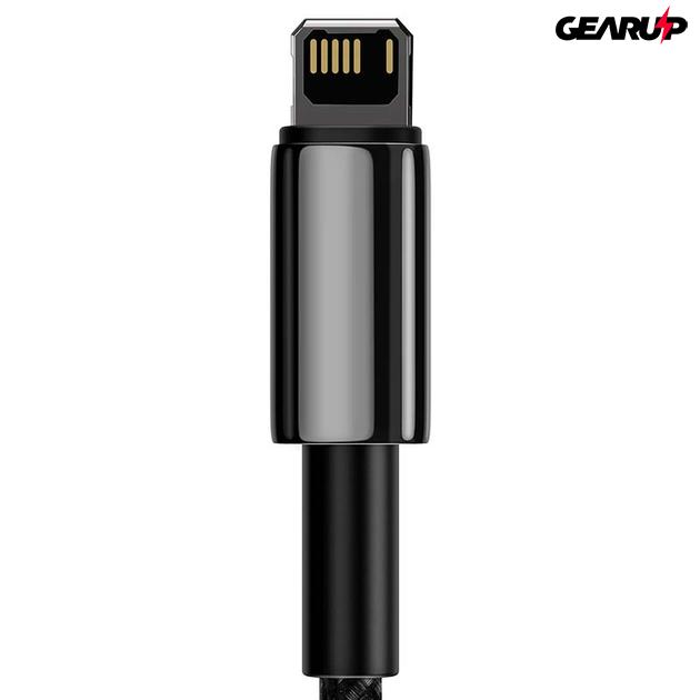 Baseus Tungsten Gold Lightning kábel, 2,4A, 2m (fekete)