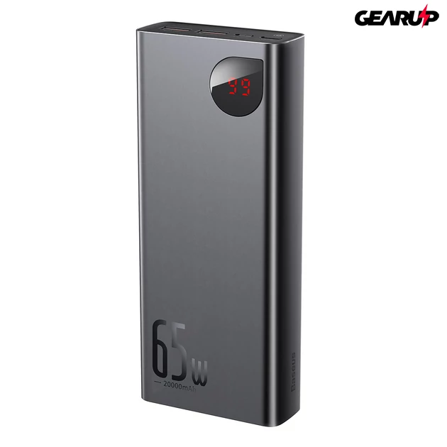 Kép 5/7 - Baseus Adaman Metal powerbank 20000mAh, PD, QC 3.0, 65W, 2xUSB + USB-C + micro USB, (fekete)