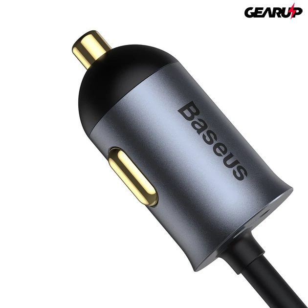 Kép 6/11 - Baseus Share Together autós töltő hosszabbító kábellel 2x USB 2x USB-C 120W (szürke)