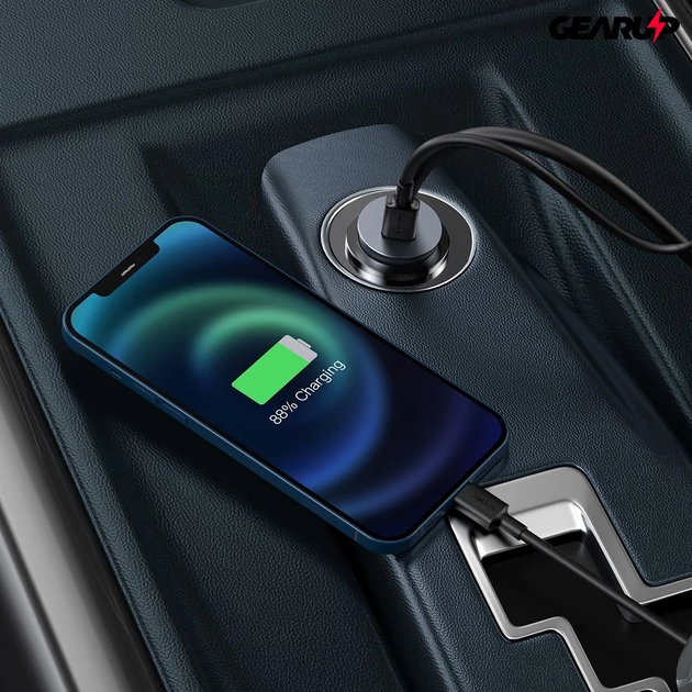 Kép 8/11 - Baseus Share Together autós töltő hosszabbító kábellel 2x USB 2x USB-C 120W (szürke)