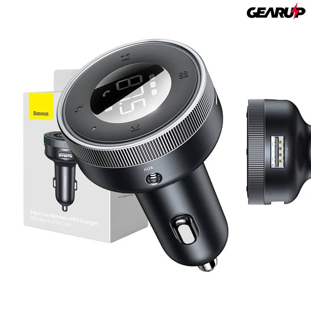 Kép 2/4 - Baseus Enjoy FM transzmitter, Bluetooth 5.0, microSD, AUX (fekete)