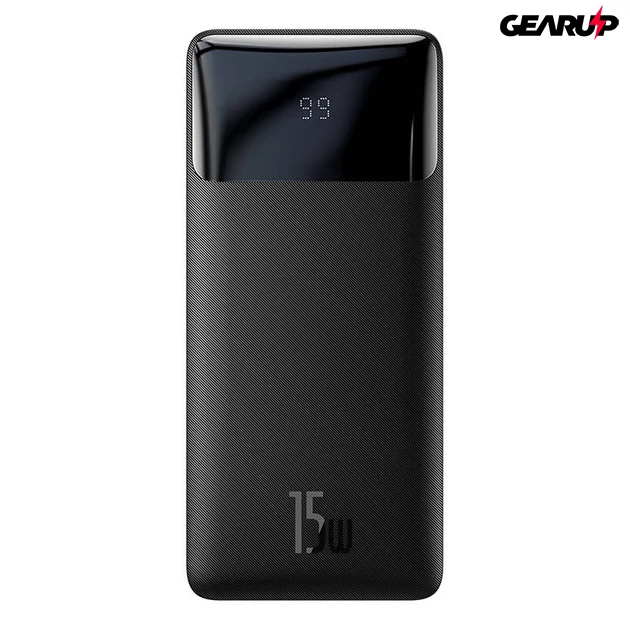 Kép 1/8 - Baseus Bipow Powerbank 10000 mAh, 2xUSB, USB-C, 15W (fekete)