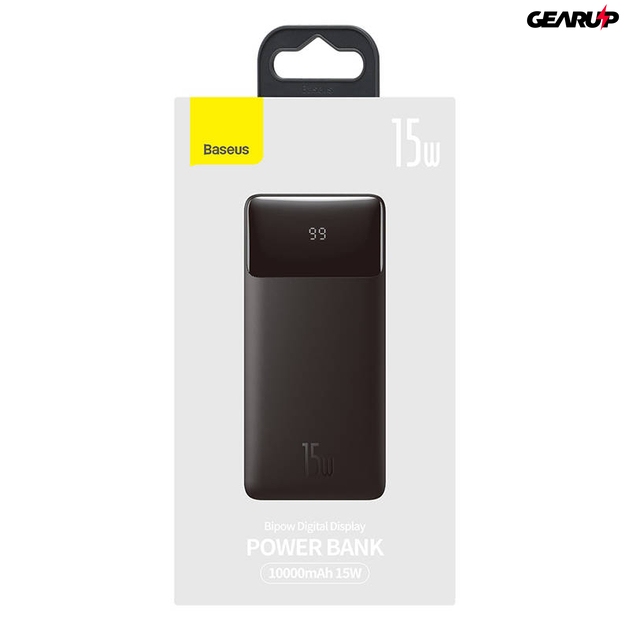 Baseus Bipow Powerbank 10000 mAh, 2xUSB, USB-C, 15W (fekete)