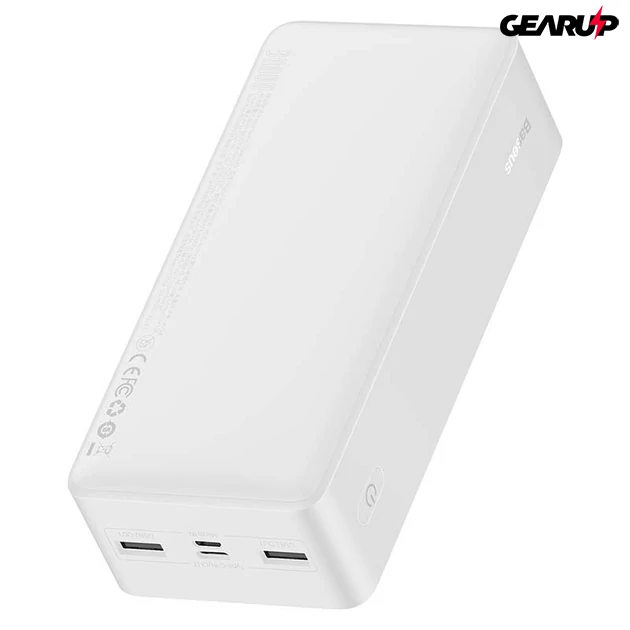 Kép 2/4 - Baseus Bipow Powerbank 30000 mAh, 2xUSB, USB-C, 15W (fehér)