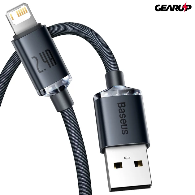 Kép 3/6 - Baseus USB Lightning kábel, 2m (fekete)