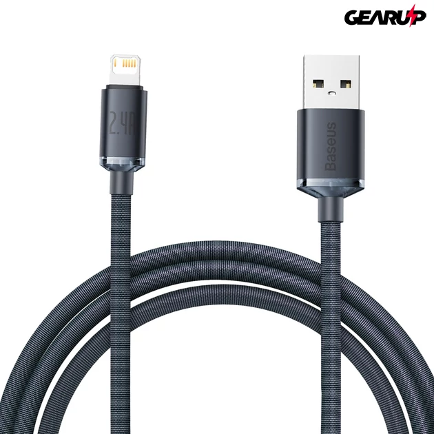 Kép 1/6 - Baseus USB Lightning kábel, 2m (fekete)