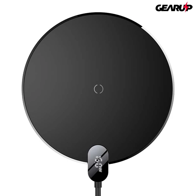 Kép 1/7 - Baseus Digital LED 15W vezeték nélküli töltő, LED kijelzővel