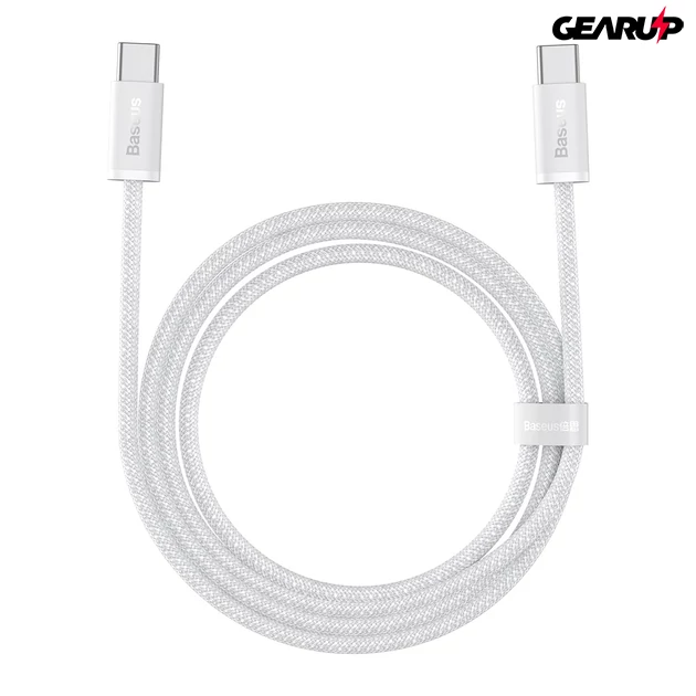 Kép 1/8 - Baseus USB-C-USB-C kábel, 100 W, 1 m (fehér)