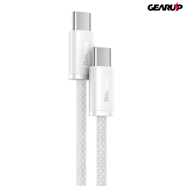 Kép 2/8 - Baseus USB-C-USB-C gyorstöltő- és adatkábel, 100 W, 1 m - Fehér