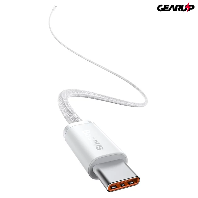 Kép 3/8 - Baseus USB-C-USB-C gyorstöltő- és adatkábel, 100 W, 1 m - Fehér