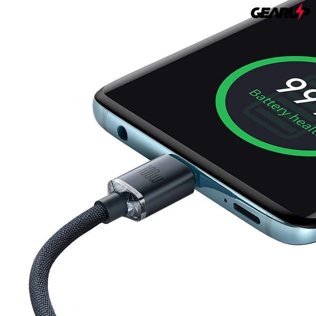 Kép 2/7 - Baseus Crystal Shine USB-C/USB-C kábel, 100W, 1,2m (fekete)