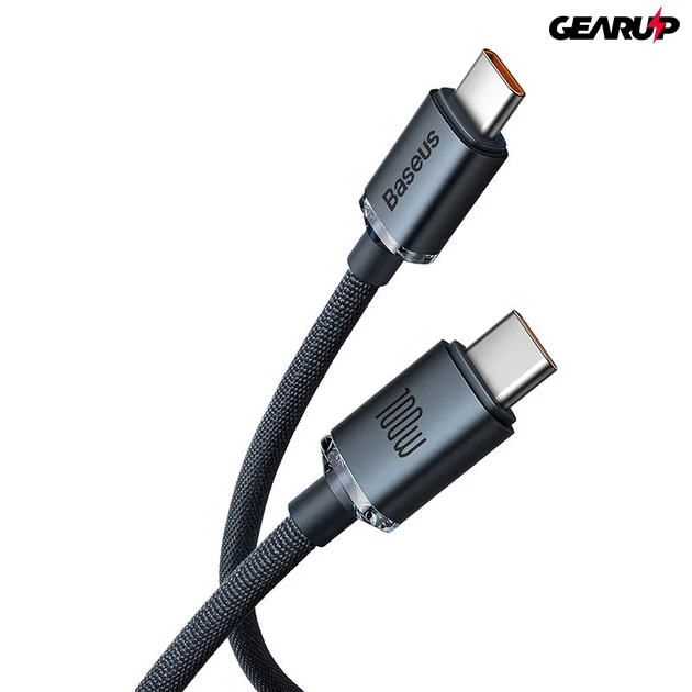 Kép 4/7 - Baseus Crystal Shine USB-C/USB-C kábel, 100W, 1,2m (fekete)