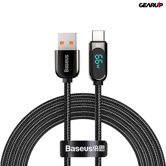 Baseus kijelzőkábel USB Type-C-hez - 66W, 2m (fekete)
