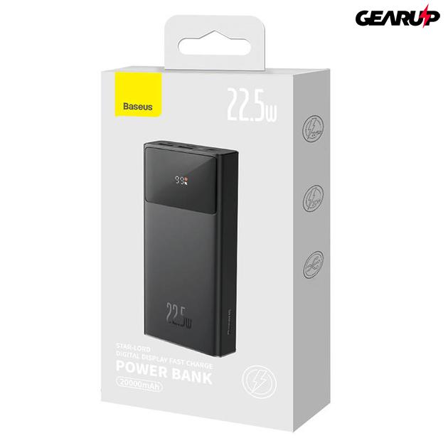 Baseus Star-Lord Powerbank 20000mAh 2xUSB USB-C 22.5W (fekete)