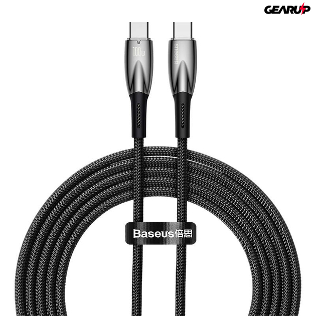 Baseus Glimmer USB-C/USB-C kábel, 100W, 2m (fekete)