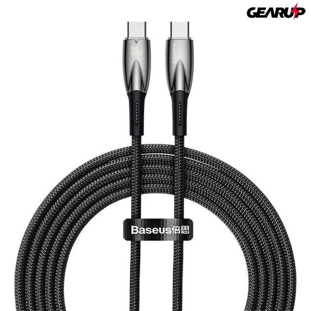 Baseus Glimmer USB-C/USB-C kábel, 100W, 2m (fekete)