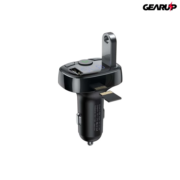 Kép 2/4 - Baseus T típusú Bluetooth 2xUSB microSD FM adó (fekete)