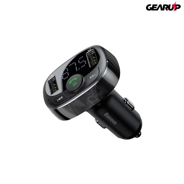Kép 3/4 - Baseus T típusú Bluetooth 2xUSB microSD FM adó (fekete)
