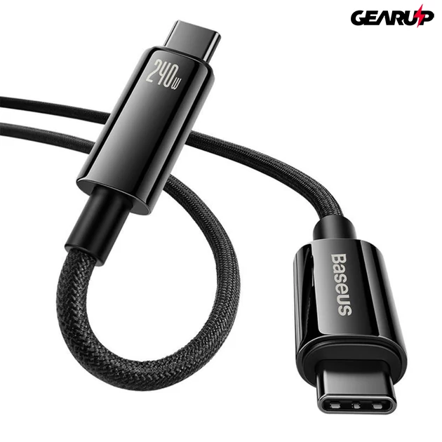 Kép 1/7 - Baseus Tungsten Gold USB-C-USB-C kábel, 100 W, 2 m (fekete)