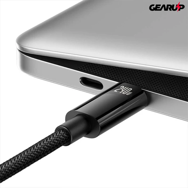 Kép 5/7 - Baseus Tungsten Gold USB-C-USB-C kábel, 240W, 1 m (fekete)