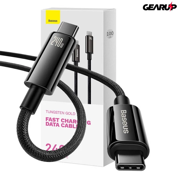 Kép 6/7 - Baseus Tungsten Gold USB-C-USB-C kábel, 240W, 1 m (fekete)