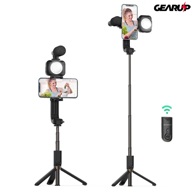 Kép 7/9 - BlitzWolf BW-BS15 szelfibot beépített világítással és mikrofonnal