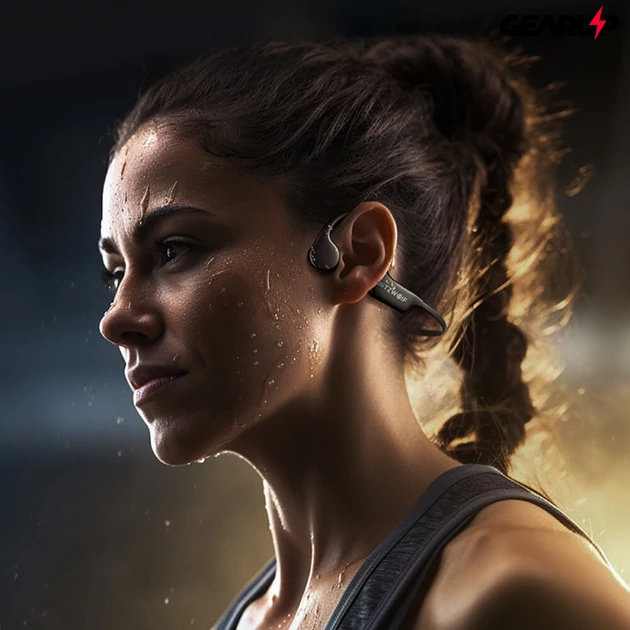 Kép 2/6 - BlitzWolf BW-BTS8 csontrezgéses, kényelmes fülhallgató beépített 32GB memóriával, IPX8 vízállóság