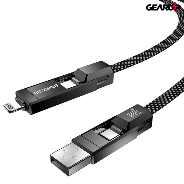 Kép 2/5 - BlitzWolf BW-HDC7 4 az 1-ben prémium fonott gyorstöltő és adatkábel 240W - 1,2 m Kép 2/5 - BlitzWolf BW-HDC7 4 az 1-ben prémium fonott gyorstöltő és adatkábel 240W - 1,2 m
