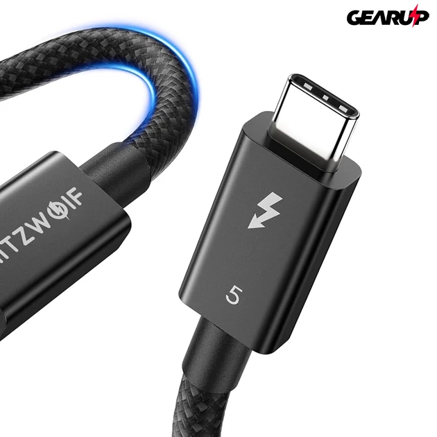 Kép 2/2 - BlitzWolf BW-HDC8 prémium fonott Thunderbolt5 kábel, 240W - Fekete Kép 2/2 - BlitzWolf BW-HDC8 prémium fonott Thunderbolt5 kábel, 240W - Fekete