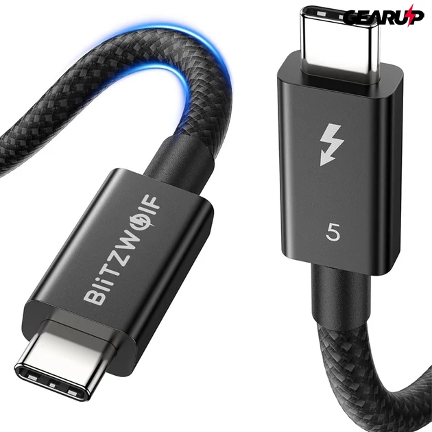 Kép 1/2 - BlitzWolf BW-HDC8 prémium fonott Thunderbolt5 kábel, 240W - Fekete Kép 1/2 - BlitzWolf BW-HDC8 prémium fonott Thunderbolt5 kábel, 240W - Fekete