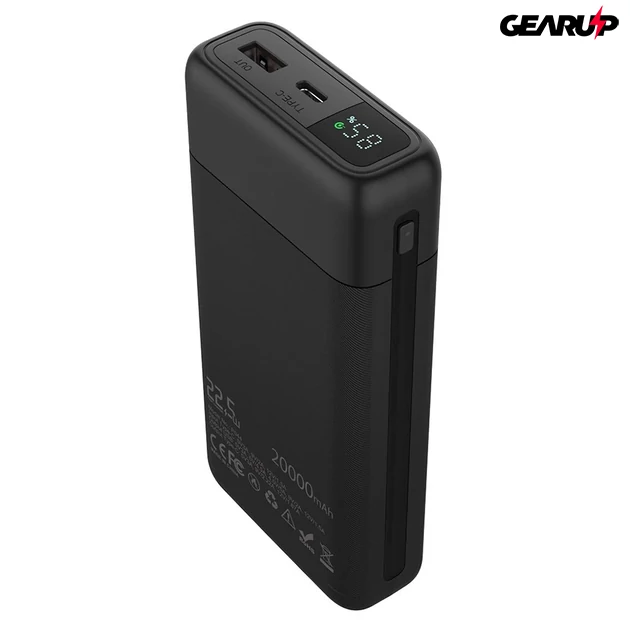 Kép 1/3 - BlitzWolf BW-P22 powerbank 20000mAh, LED kijelzővel - 22.5 W (Fekete)