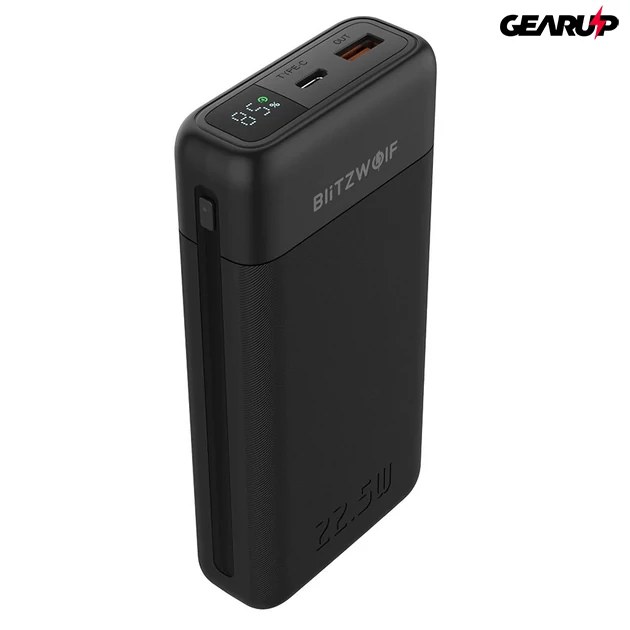 Kép 2/3 - BlitzWolf BW-P22 powerbank 20000mAh, LED kijelzővel - 22.5 W (Fekete)