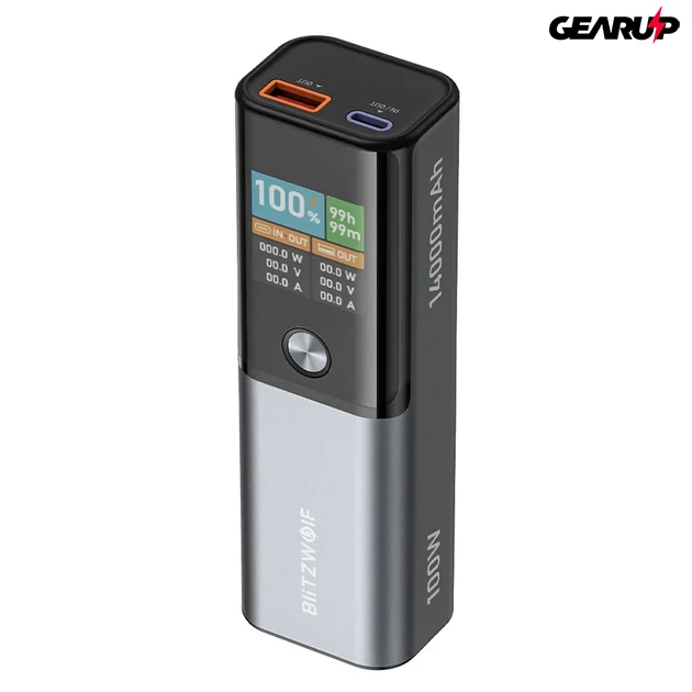 Kép 3/3 - BlitzWolf BW-P23 gyorstöltős powerbank - 14000mAh kapacitás, 100W USB-C