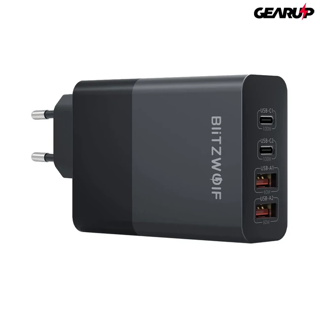 Kép 1/3 -  BlitzWolf BW-S29 120W teljesítményű 4 kimeneti portos gyorstöltő adapter